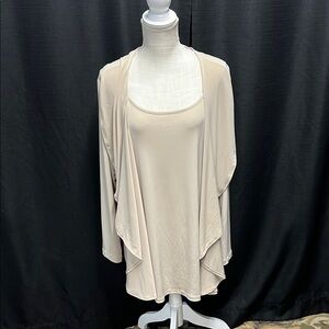 Susan Graver Chic Cream Layered Top
